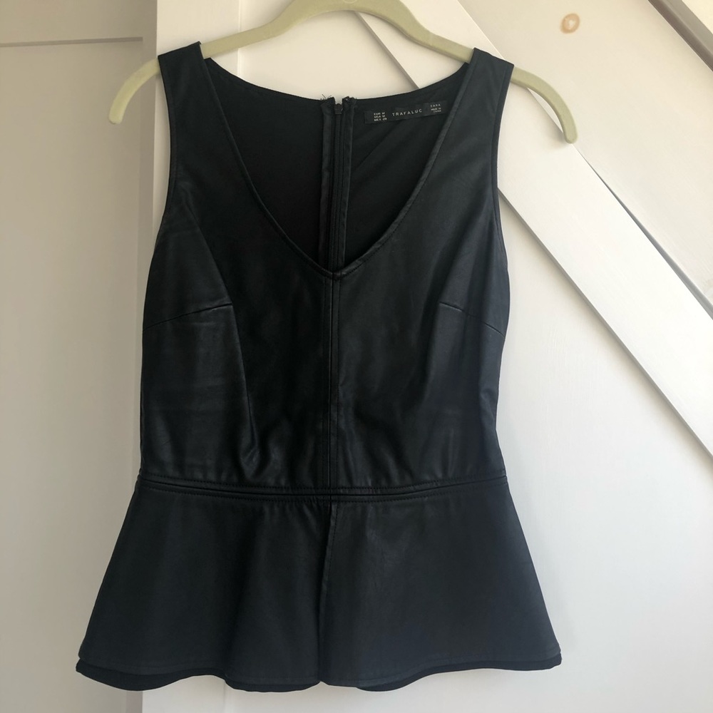 Zara Faux Leather Top